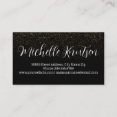 Trendy Black and Gold Makeup Artist Hair Salon Visitenkarte (Rückseite)