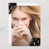 Trendy Black and Gold Splashes Graduation Party Einladung (Vorne/Hinten)