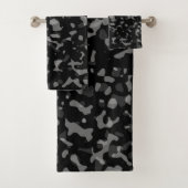 Trendy Black and Gray Camouflage Pattern Badhandtuch Set (Insitu)