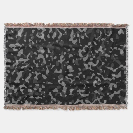 Trendy Black and Gray Camouflage Pattern Decke (Vorderseite)