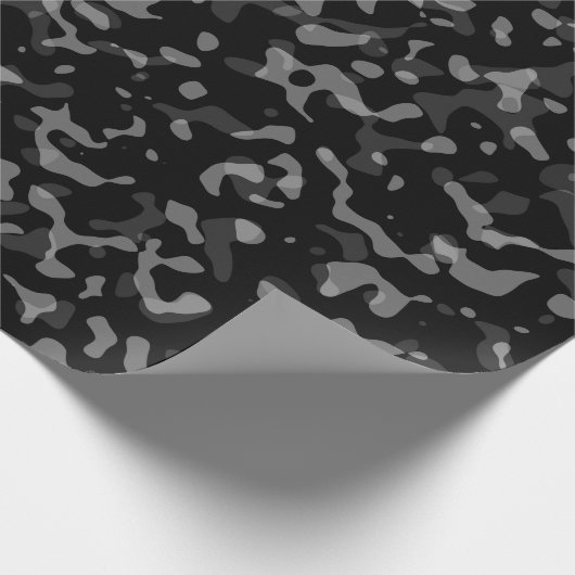 Trendy Black and Gray Camouflage Pattern Geschenkpapier (Ecke)