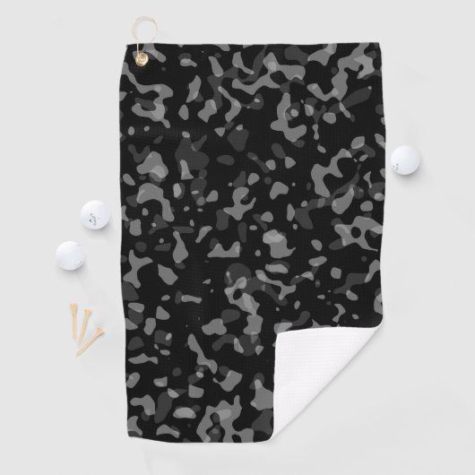 Trendy Black and Gray Camouflage Pattern Golfhandtuch (Insitu)