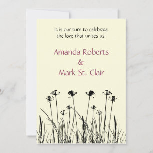 Trendy Black and Ivory Hochzeit Einladung