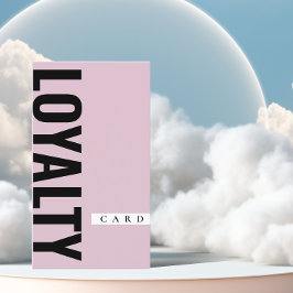 Trendy Black and Pink Loyalty Card Visitenkarte