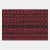 Trendy Black and Red Nordic Ugly Sweater Christmas Geschenkpapier Set (Vorderseite)