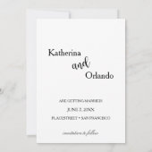 Trendy Black and White Full Photo Art Wedding Save The Date (Rückseite)