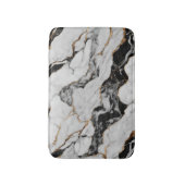 Trendy Black and White Gold Marmor Badematte (Vorderseite Vertikal)