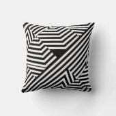 Trendy Black and White Monogram Stripes Wedding Kissen (Rückseite)
