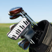 Trendy Black and White Piano Keys Golf Headcover (In Situ)