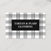 Trendy Black and White Plaid Tartan Classic Visitenkarte (Vorderseite)