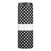 Trendy Black and White polka dots Muster Monogram Thermosbecher (Rückseite)
