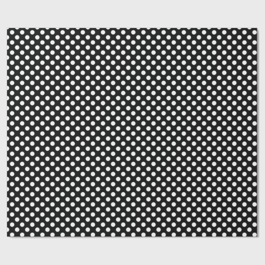 Trendy Black and White Polka-Punktmuster Geschenkpapier (Flach)