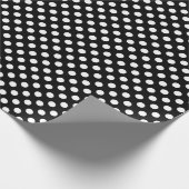 Trendy Black and White Polka-Punktmuster Geschenkpapier (Ecke)