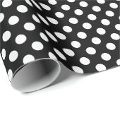 Trendy Black and White Polka-Punktmuster Geschenkpapier (Rolleneckpunkt)
