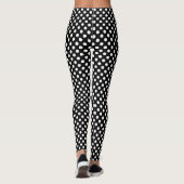 Trendy Black and White Polka-Punktmuster Leggings (Rückseite)