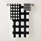 Trendy Black and White Squares Badhandtuch Set (Insitu)