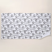 Trendy Black and White Swirls Strandtuch (Vorderseite)