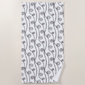 Trendy Black and White Swirls Strandtuch (Vorderseite)