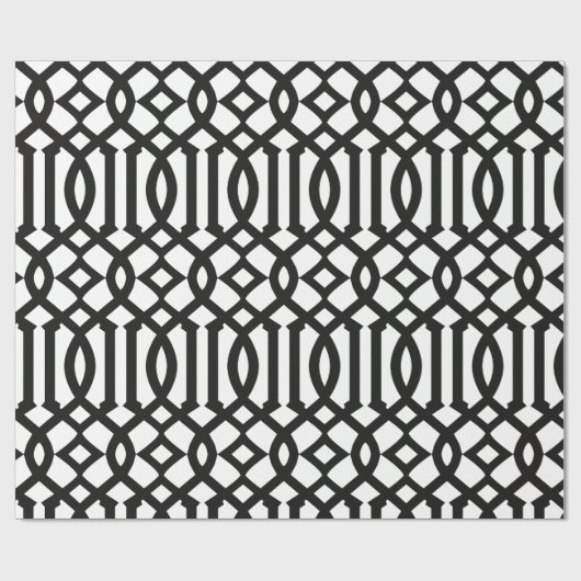 Trendy Black and White Trellis Pattern Geschenkpapier (Flach)