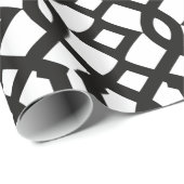 Trendy Black and White Trellis Pattern Geschenkpapier (Rolleneckpunkt)