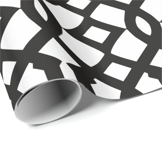 Trendy Black and White Trellis Pattern Geschenkpapier (Rolleneckpunkt)