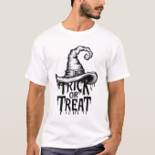 Trendy Black and White Trick oder Treck T-Shirt (Vorderseite)