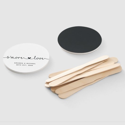 Trendy Black and White Typografy S'more Liebe Fächer (Non-assembled)