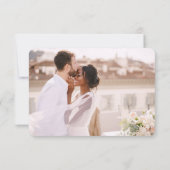 Trendy Black and White Wedding Foto UAWG QR Code RSVP Karte (Rückseite)