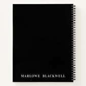 Trendy Black Aquamarin Monogram Glitzer Notizblock (Rückseite)