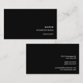 Trendy Black Attractive Business Card Visitenkarte (Vorne/Hinten)