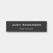 Trendy Black Beruflich Schlicht Modern Elegant Türschild (Vorderseite )