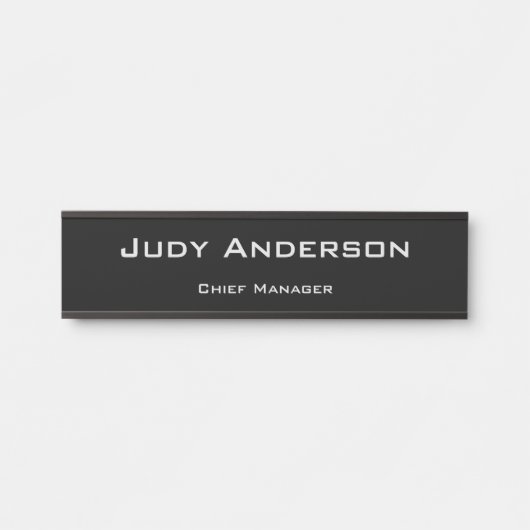 Trendy Black Beruflich Schlicht Modern Elegant Türschild (Vorderseite )