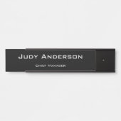 Trendy Black Beruflich Schlicht Modern Elegant Türschild (Vorderseite )