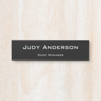 Trendy Black Beruflich Schlicht Modern Elegant Türschild