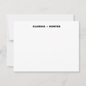 Trendy Black Bold Modern Typografy Names Flat Mitteilungskarte (Vorderseite)