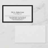 Trendy Black Border White Charming Business Card Visitenkarte (Vorne/Hinten)