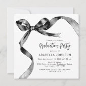 Trendy Black Bow Abschluss Feiertagskarte (Vorderseite)