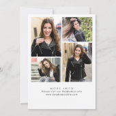 Trendy Black Bow Ribbon 4 PHOTO Graduation Party Einladung (Rückseite)