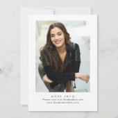 Trendy Black Bow Ribbon FOTO Graduation Party Einladung (Rückseite)