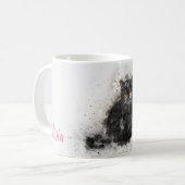 Trendy Black Cat Distressed Image Kaffeetasse (Vorderseite Links)