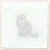 Trendy Black Cat stört Bild Glasuntersetzer (Rückseite)
