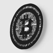 Trendy Black Circuitry Bitcoin-Logo Große Wanduhr (Winkel)