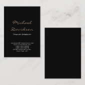 Trendy Black Classic Script Chubby Business Card Visitenkarte (Vorne/Hinten)