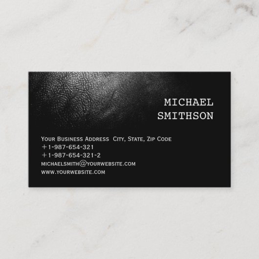 Trendy Black Consultant Business Card Visitenkarte (Vorderseite)