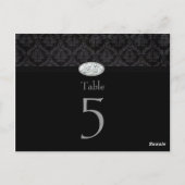 Trendy Black Damask Diamond Hochzeitskarte Postkarte (Rückseite)