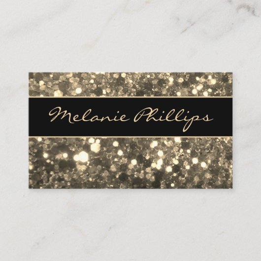 Trendy Black & Gold Chunky Glitzer Visitenkarte (Vorderseite)