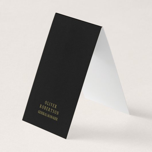 Trendy Black Gold Creative Unique Simple Plain Visitenkarten (Vorderseite)