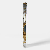 Trendy Black Gold Geometric Marble Monogram Case-Mate iPhone Hülle (Rückseite / Rechts)
