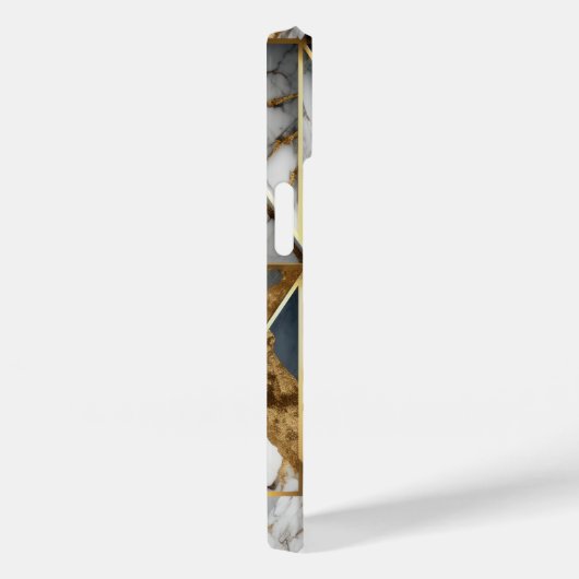 Trendy Black Gold Geometric Marble Monogram Case-Mate iPhone Hülle (Rückseite / Rechts)
