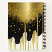 Trendy Black Gold Glitzer Girly Monogram Name Notizblock (Rückseite)